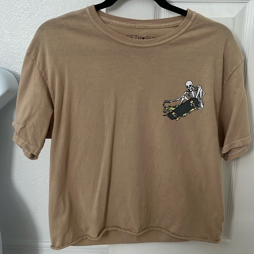 Beige Fifth Sun Short Sleeve Top - Size M - Great Condition! - Picture 1 of 4
